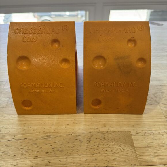Cheesehead Cozy Cheese Wedge Can Holder Foamation Green Bay Packers Lot of 2 Vtg - Picture 6 of 8